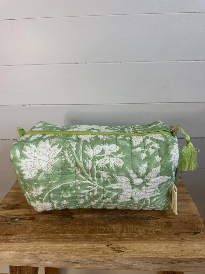 Toalettmappe blokktrykket Colette green