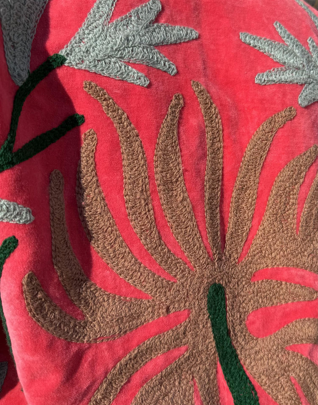 Anouska jakke velur med broderier coral