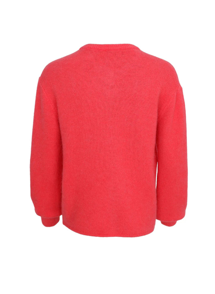 Bella knit cardigan coral red