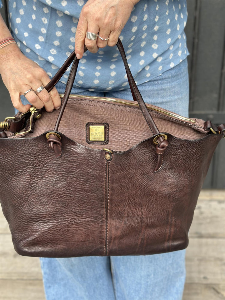 Shopping grande vacchetta bag brown