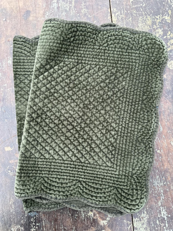 Spisebrikke avlang velur 35x50 cm Military green