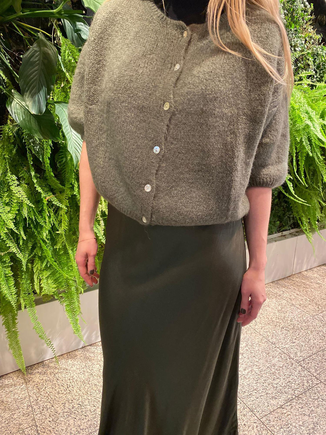 Skjørt Jupe sateng kaki