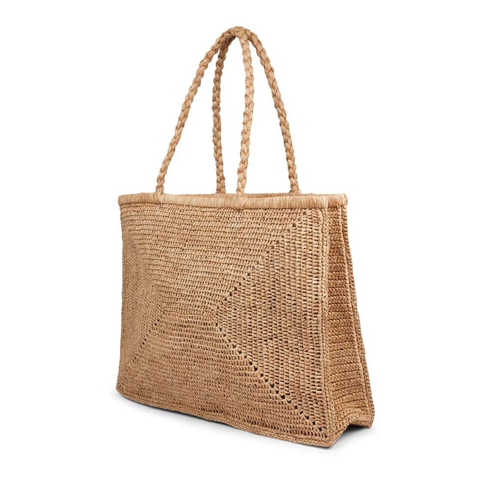 Morselli medium raffia bag kanel/nut