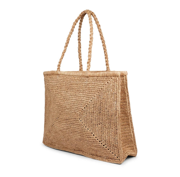 Morselli medium raffia bag kanel/nut