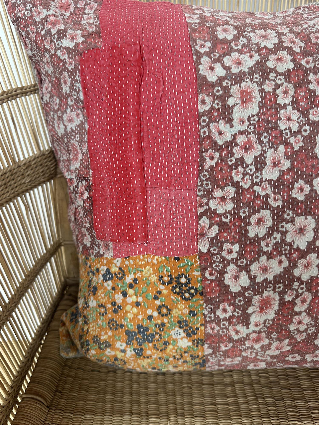 Putetrekk vintage kantha 50x50 cm Nr 107