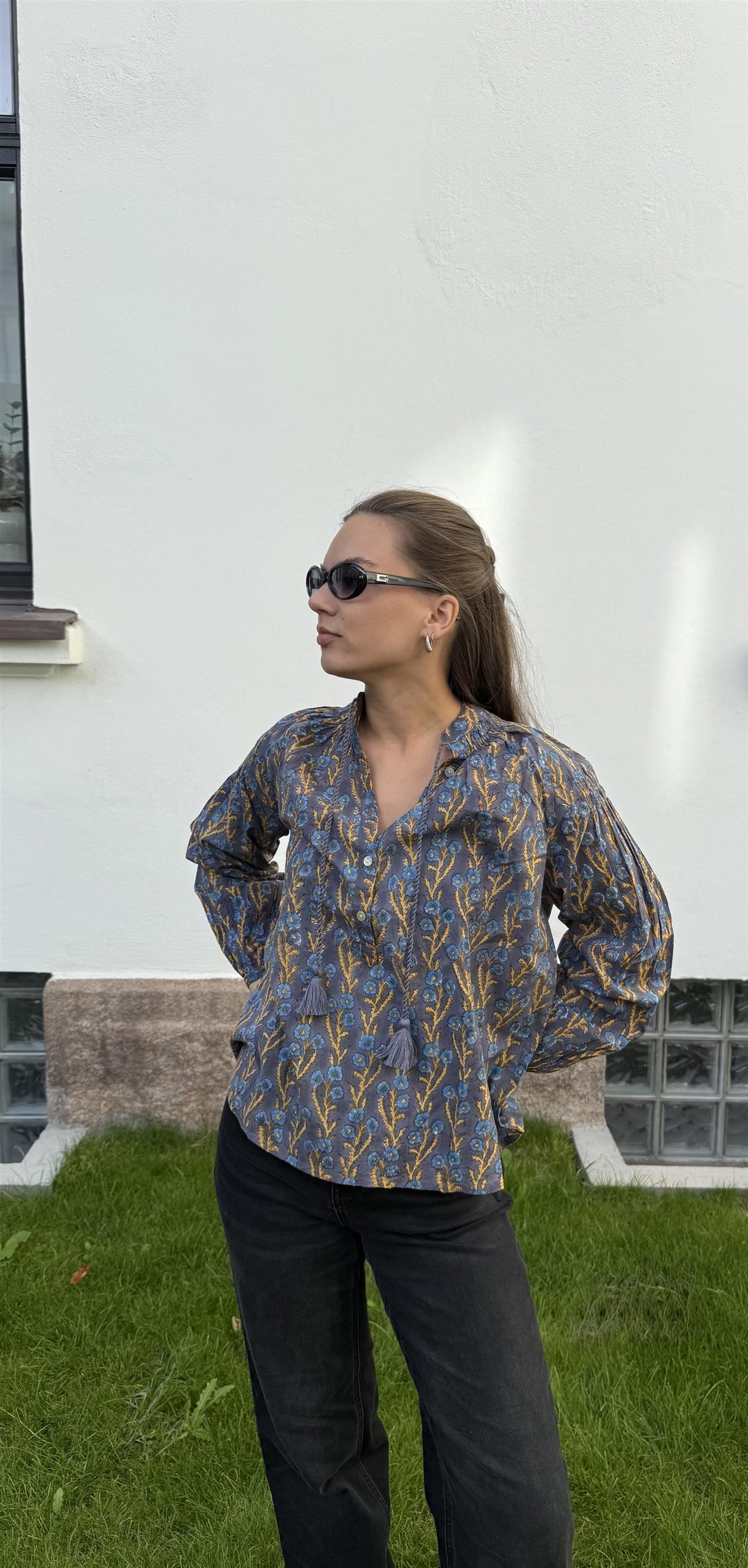 Vibeka bluse blå