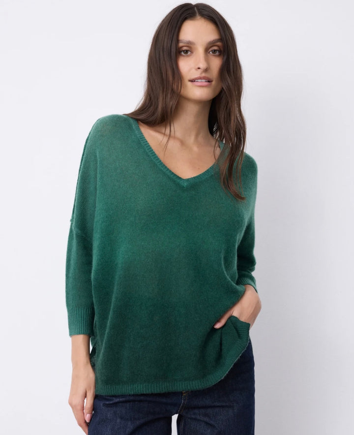 Elie cashmere ponchogenser dip dye botanical