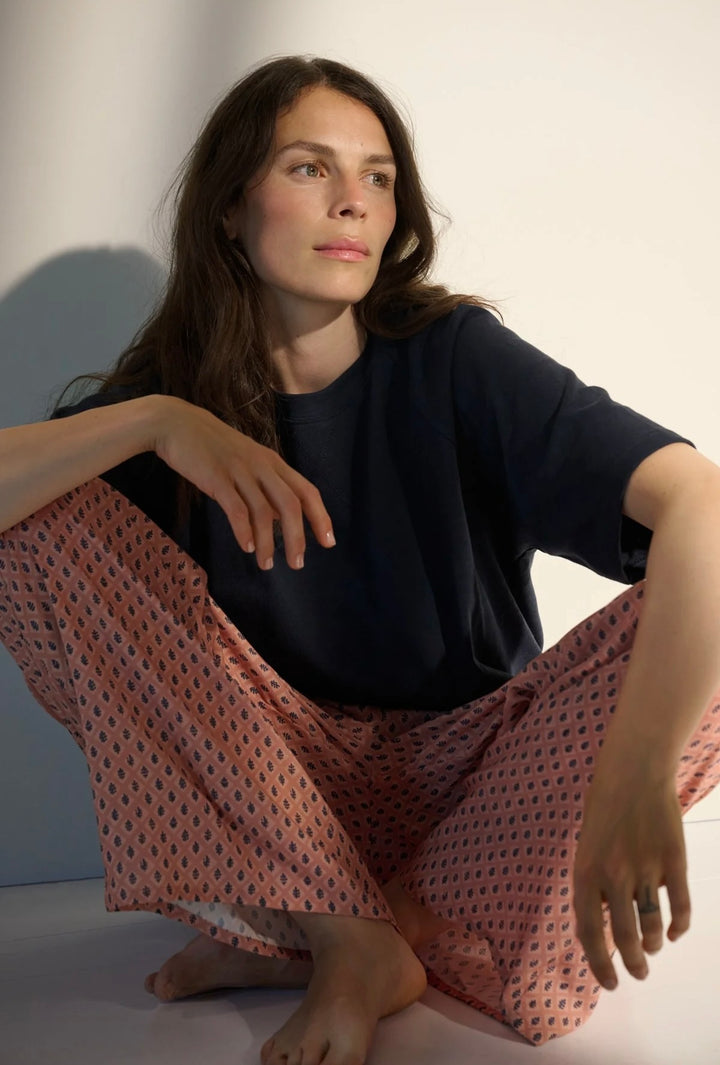 Sea pants flower peach/ blue