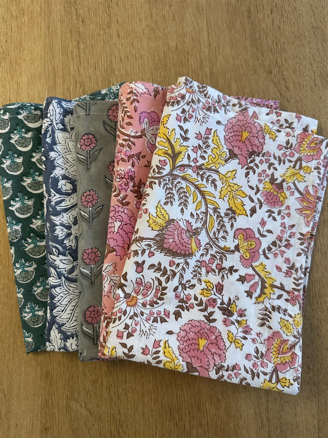 Kjøkkenhåndkle Fleur yellow blokkprint