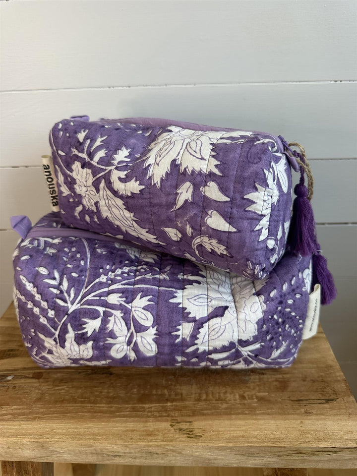 Sminkepung blokktrykket Colette purple