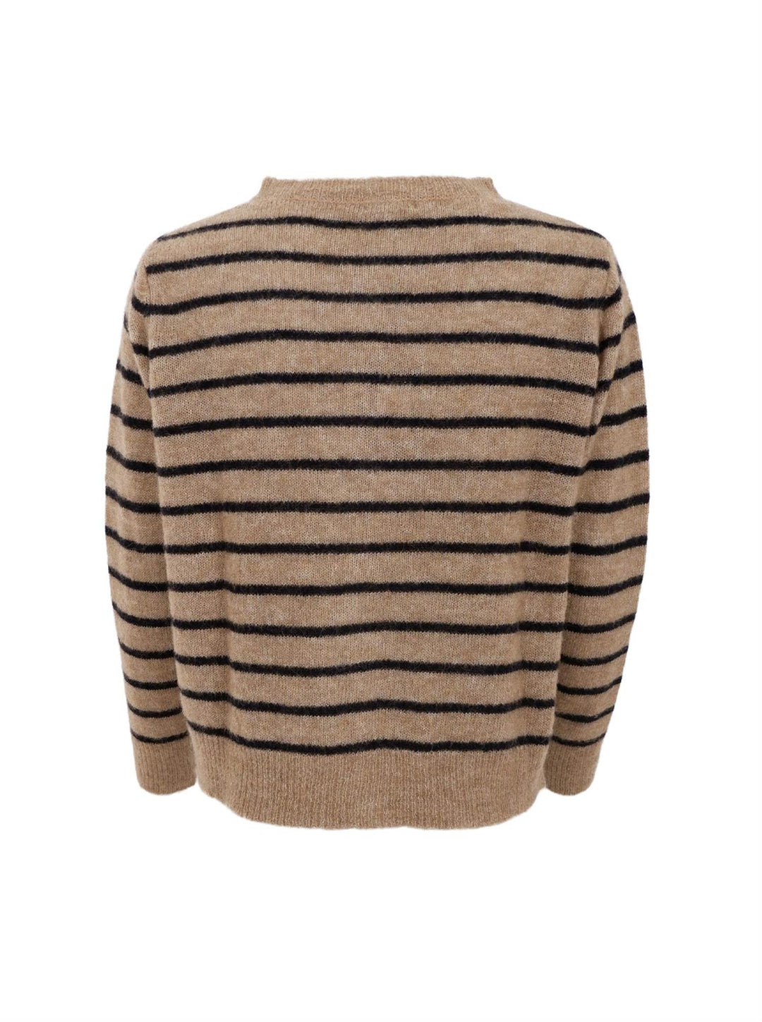 Dell cardigan med striper taupe
