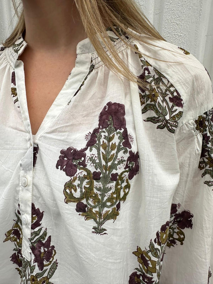 Shiba bluse pink/olive