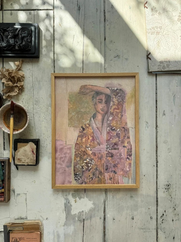 Kimono fleurs plakat 30 x 40cm