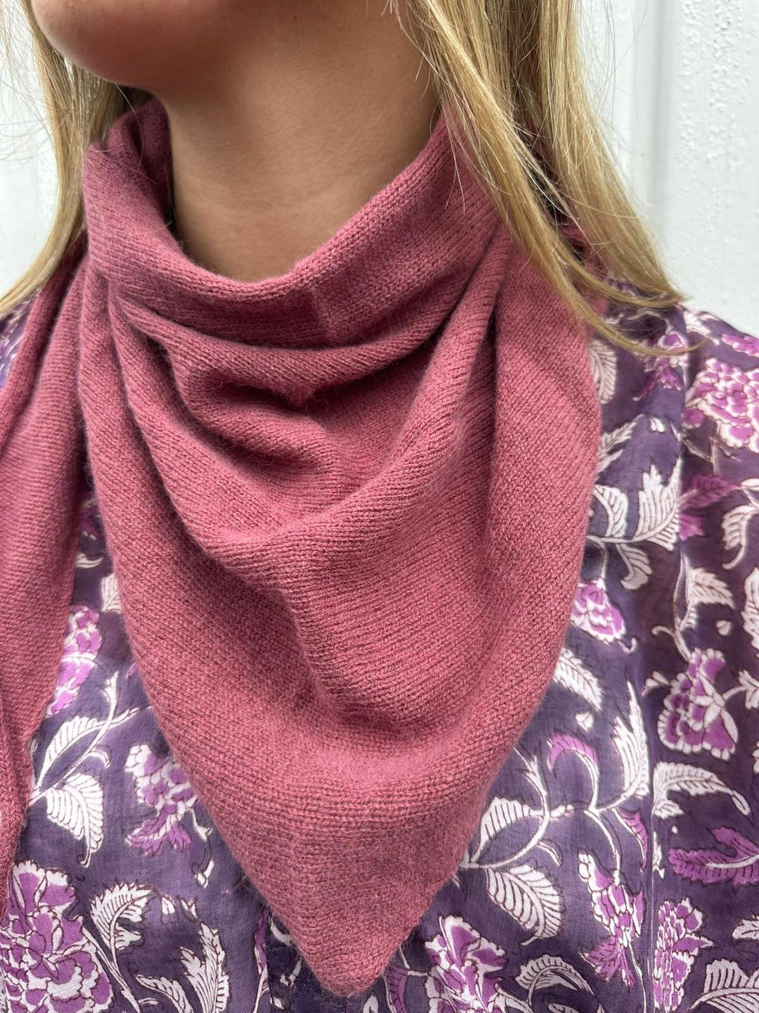 Skjerf trekant cashmere  rouge