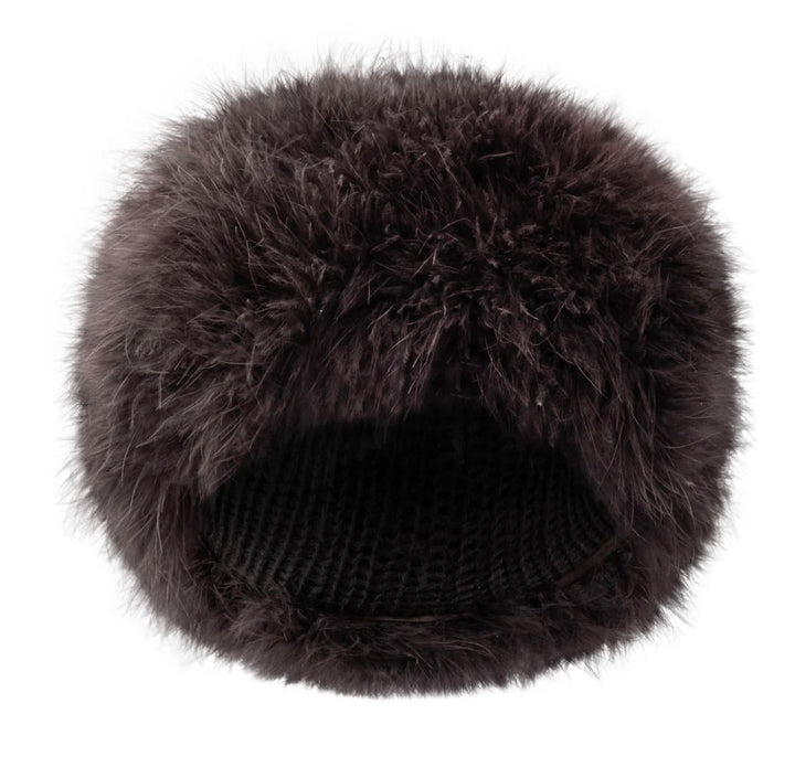 Philou marabou feather hat marron