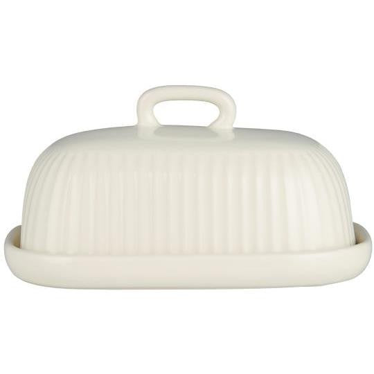 Smørklokke hvit keramikk