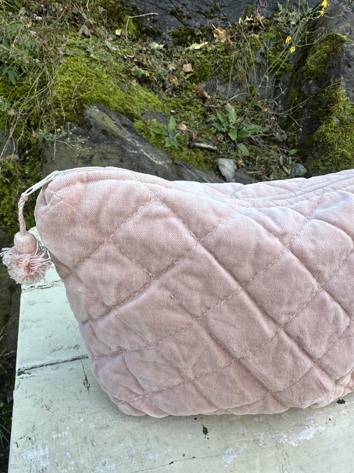Toalettmappe velur lys rosebud
