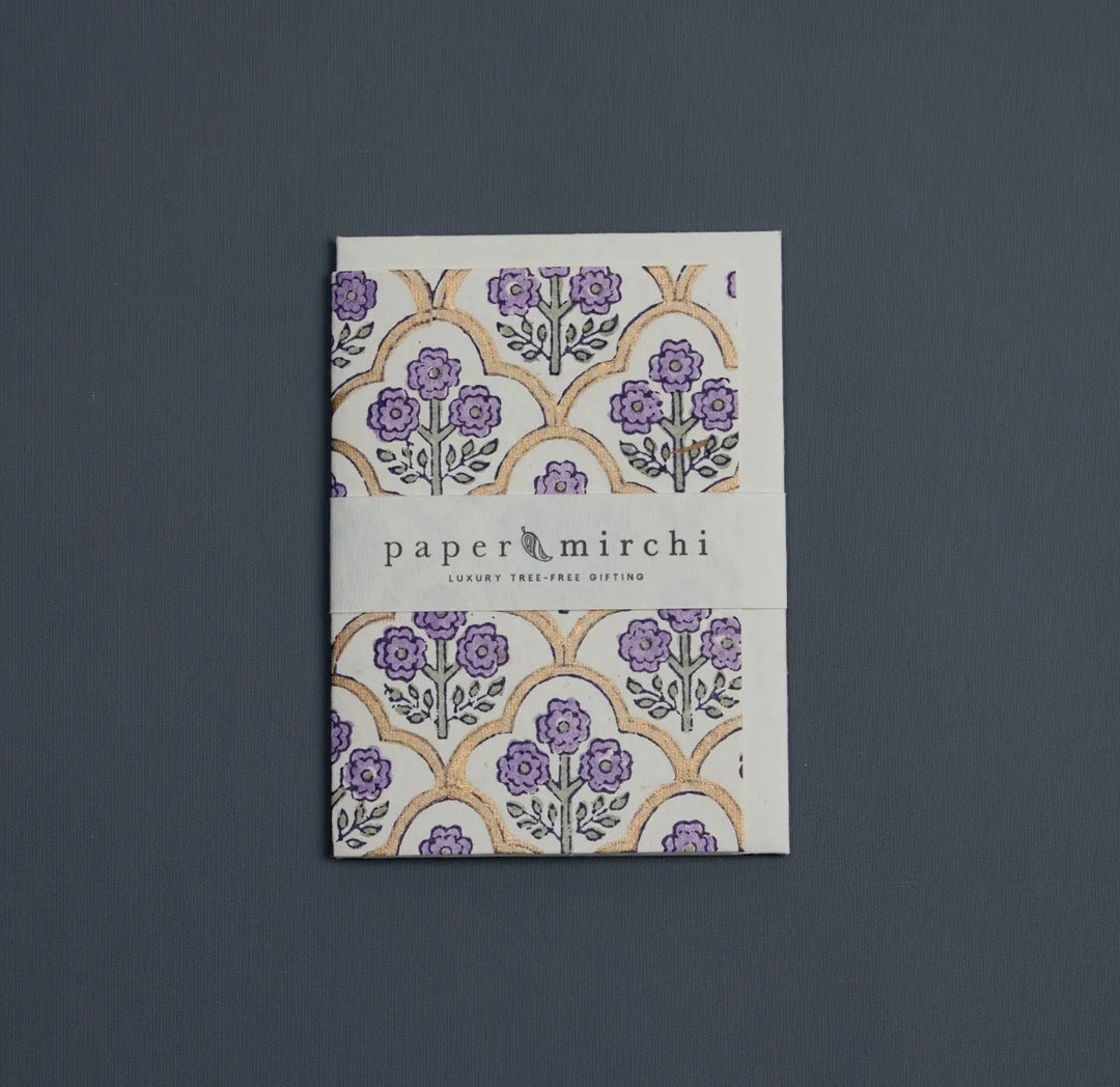 Trellis Lavender kort med konvolutt