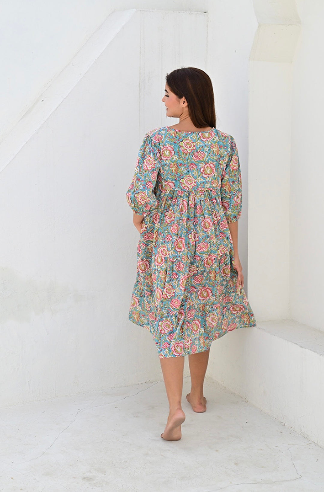 Opio smekkekjole turquise/red