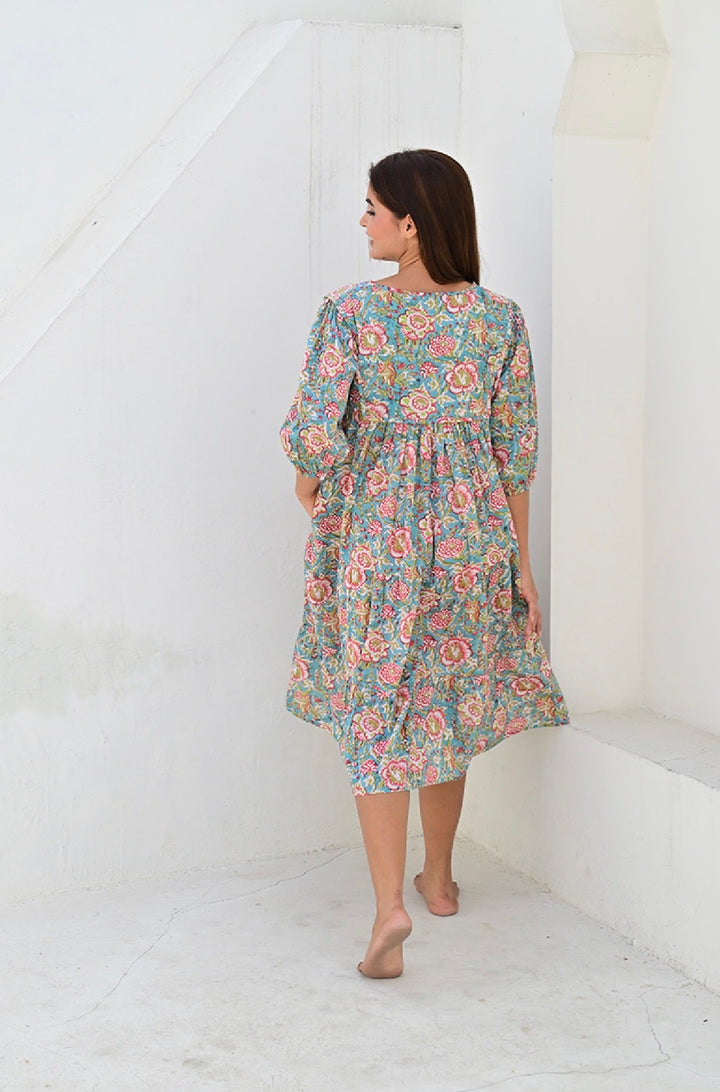 Opio smekkekjole turquise/red