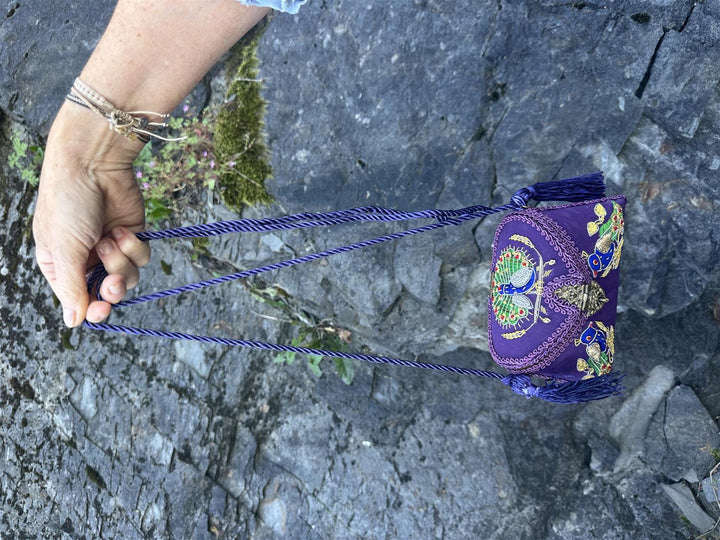Veske med påfugler lilla