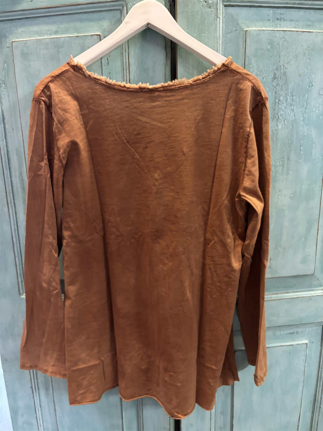 V-classic long sleeve washed Tobacco