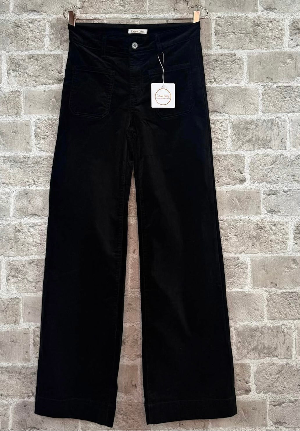 Flame bukse baby cord black