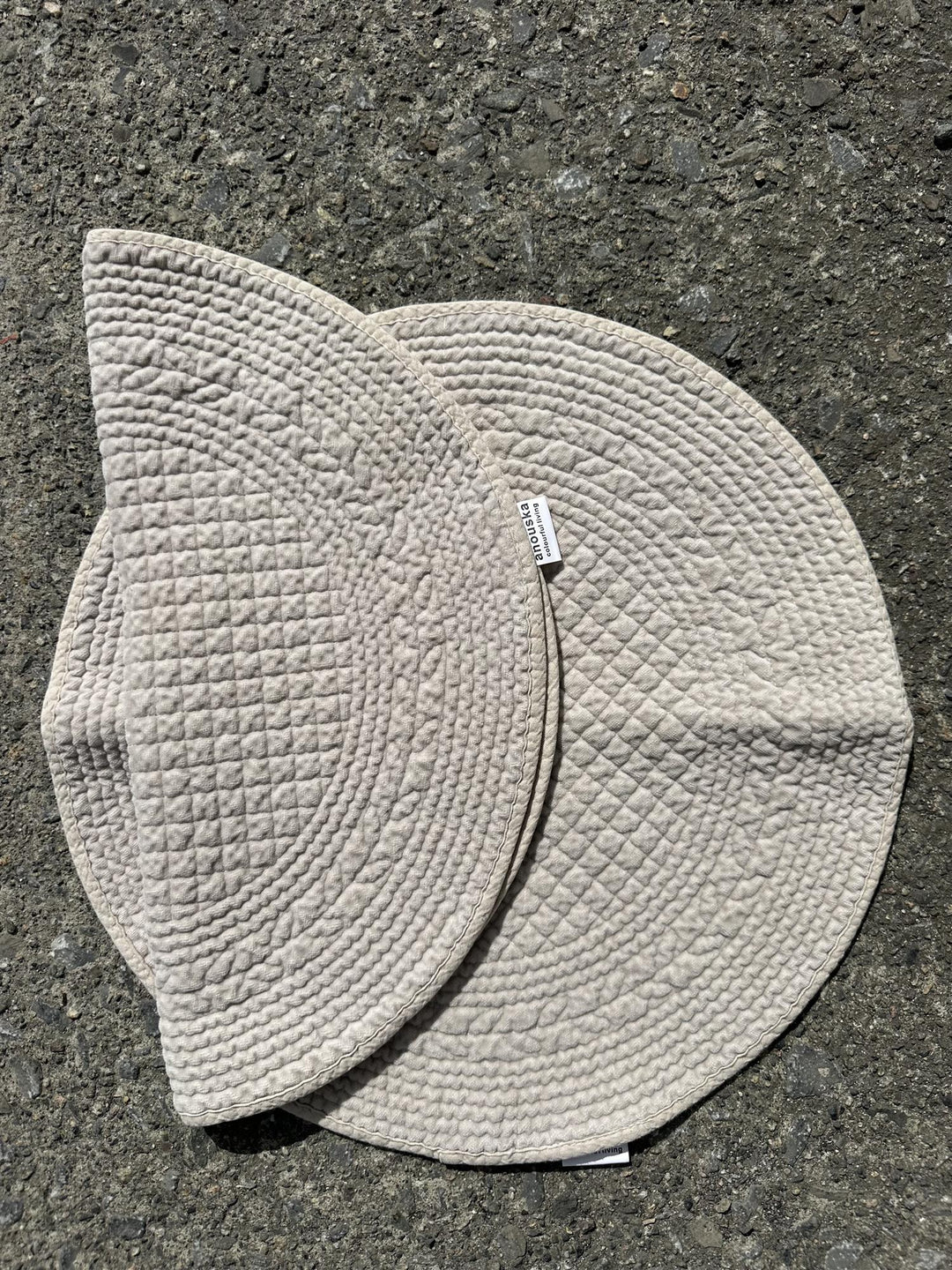 Spisebrikke velur rund Ø: 40 cm grey beige