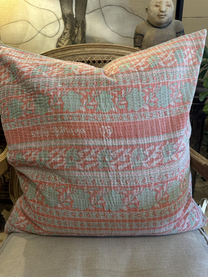 Putetrekk vintage kantha 60 x 60 cm Nr 21