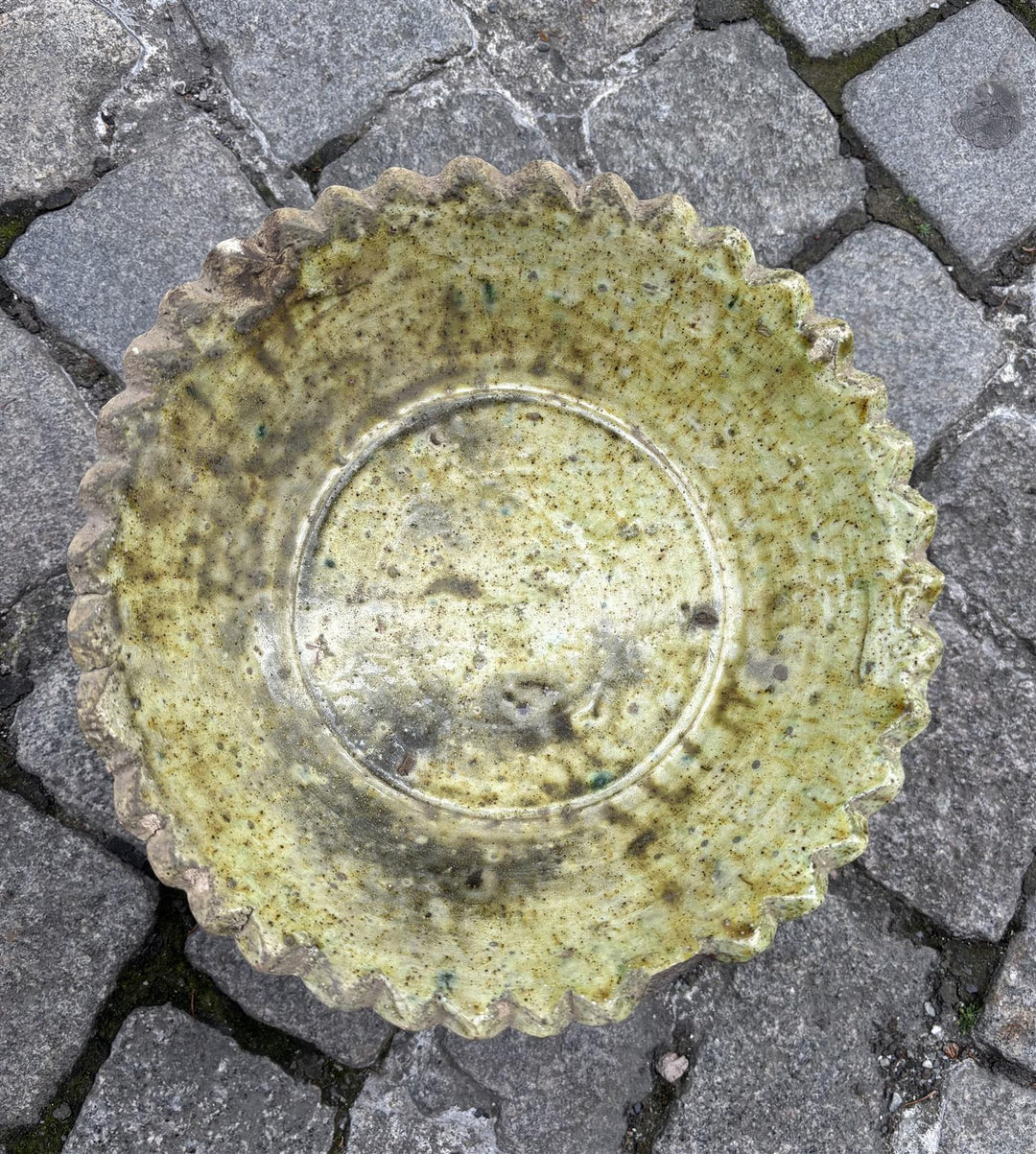 Tamegrout skål med stett Ø 25 cm gul