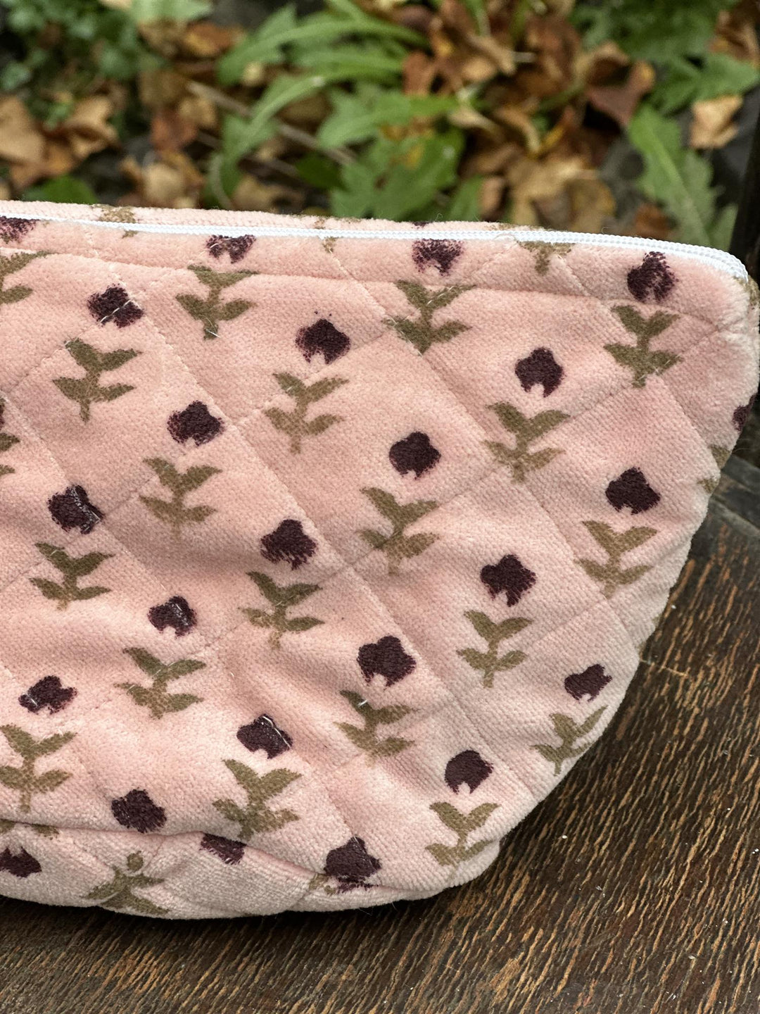 Sminkepung velur Fiori pink