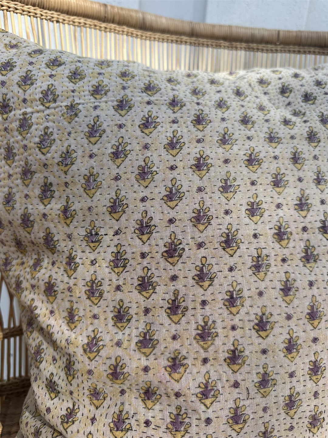 Putetrekk vintage kantha 50x50 cm Nr 123