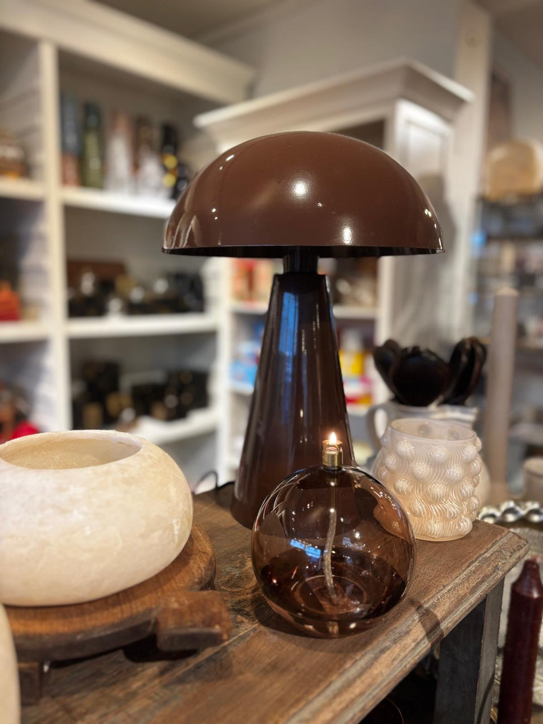 Frank bordlampe brun