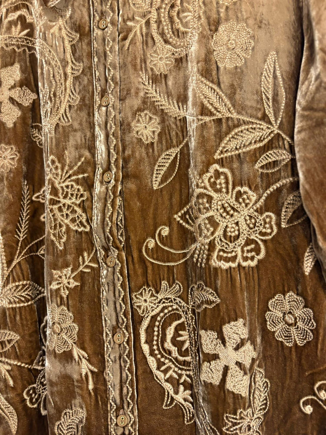Velur bluse antique gold