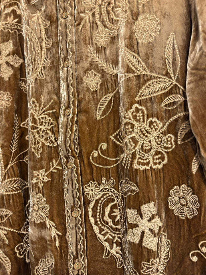 Velur bluse antique gold