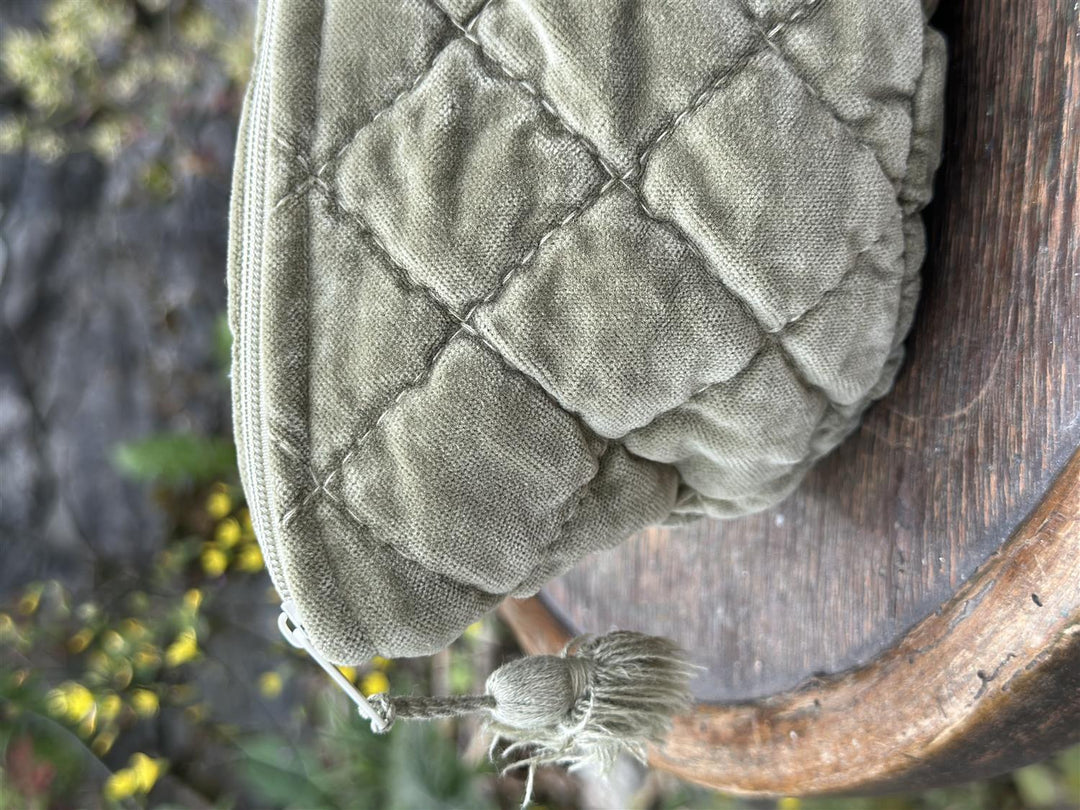 Sminkepung velur 15xH10 cm olivo