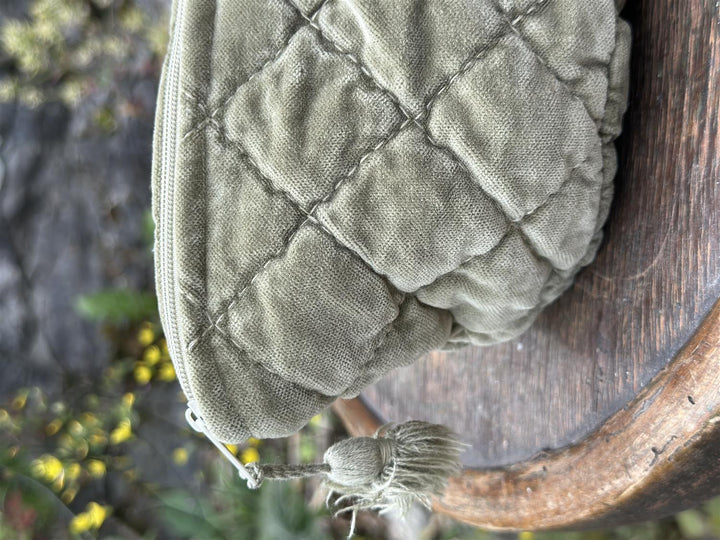Sminkepung velur 15xH10 cm olivo