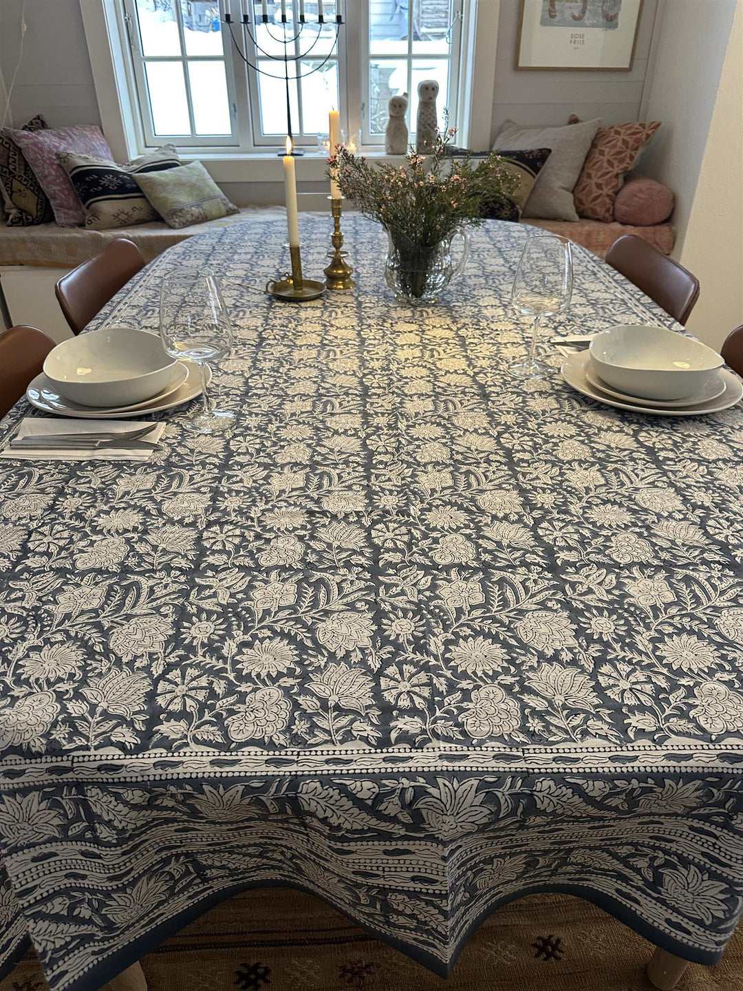 Duk Blue 150 x 250 cm blokktrykket