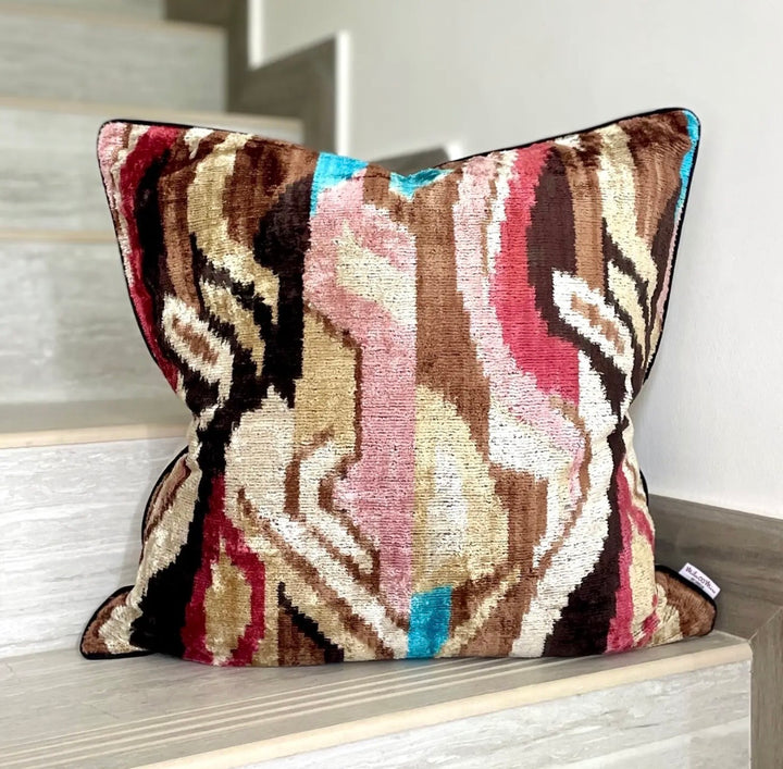 Velvet ikat putetrekk desert of life 50 x 50 cm