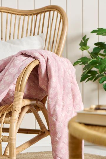 Cathy quilt mønster rosa/hvit
