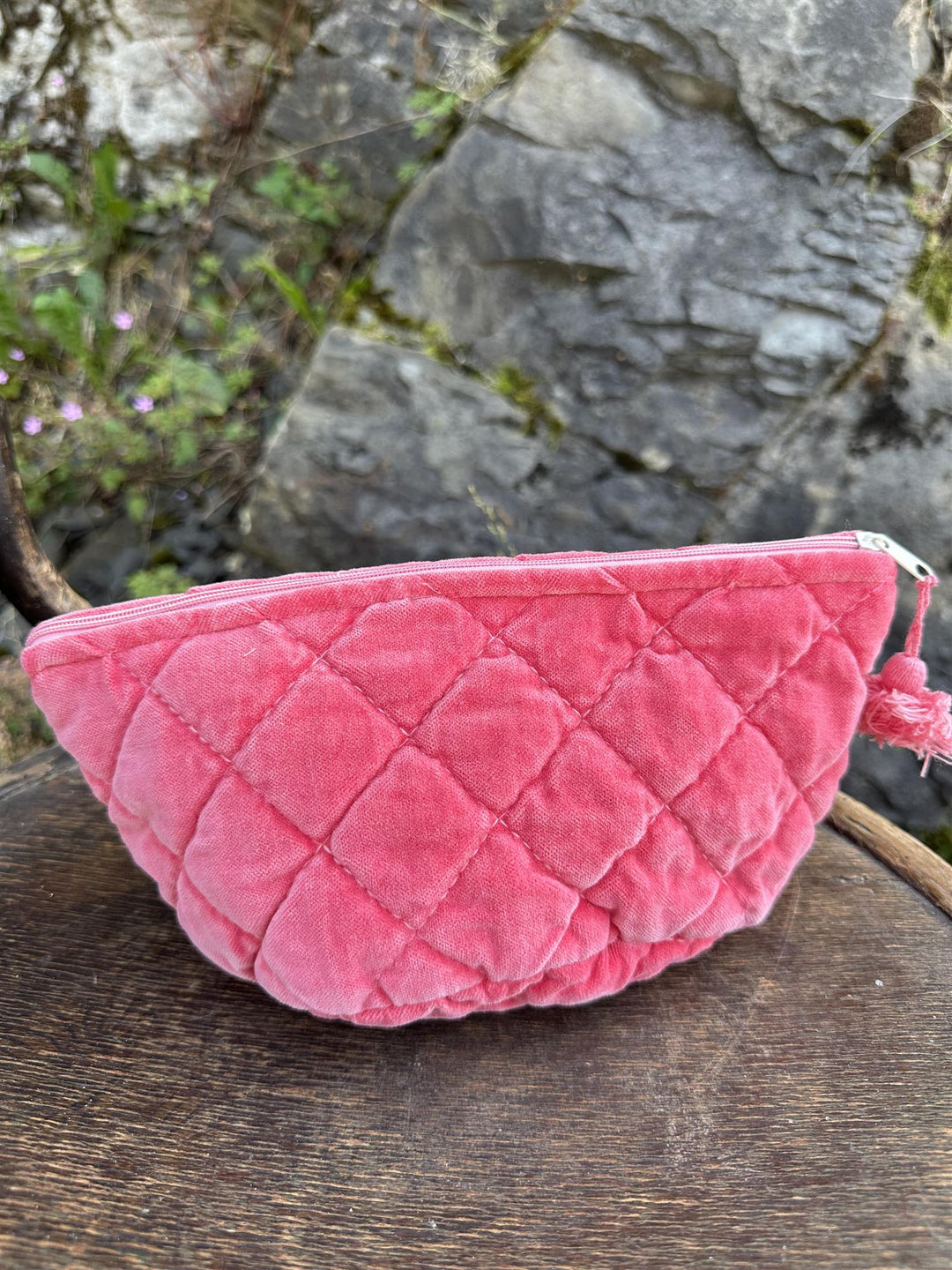 Sminkepung velur 15xH10 cm Raspberry Red