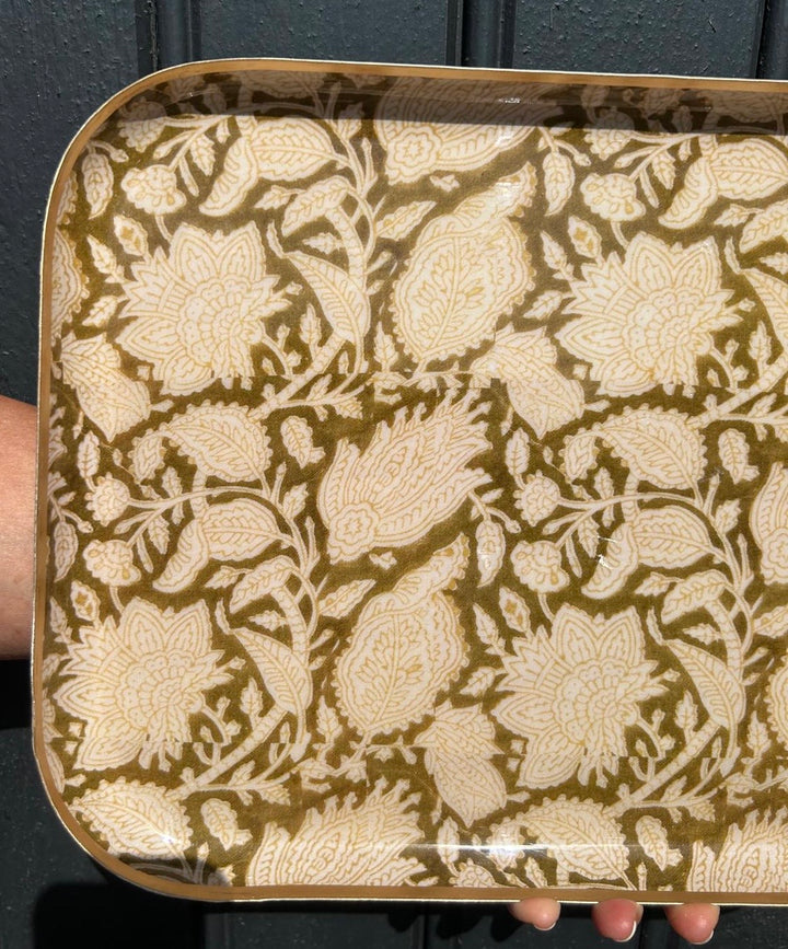 Brett Bohemian chandra khaki metal flowers