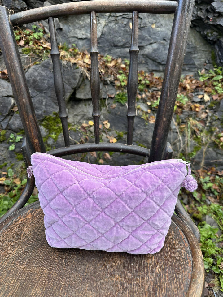 Toalettmappe velur lilac