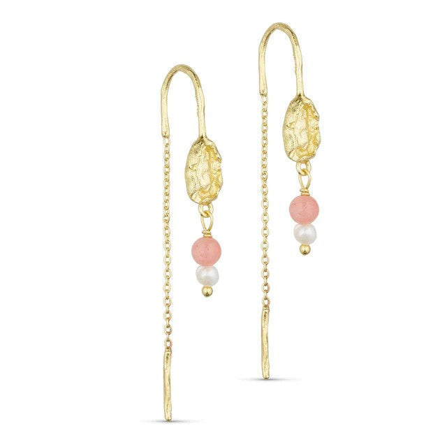 Josie øredobber gullbelagt peach