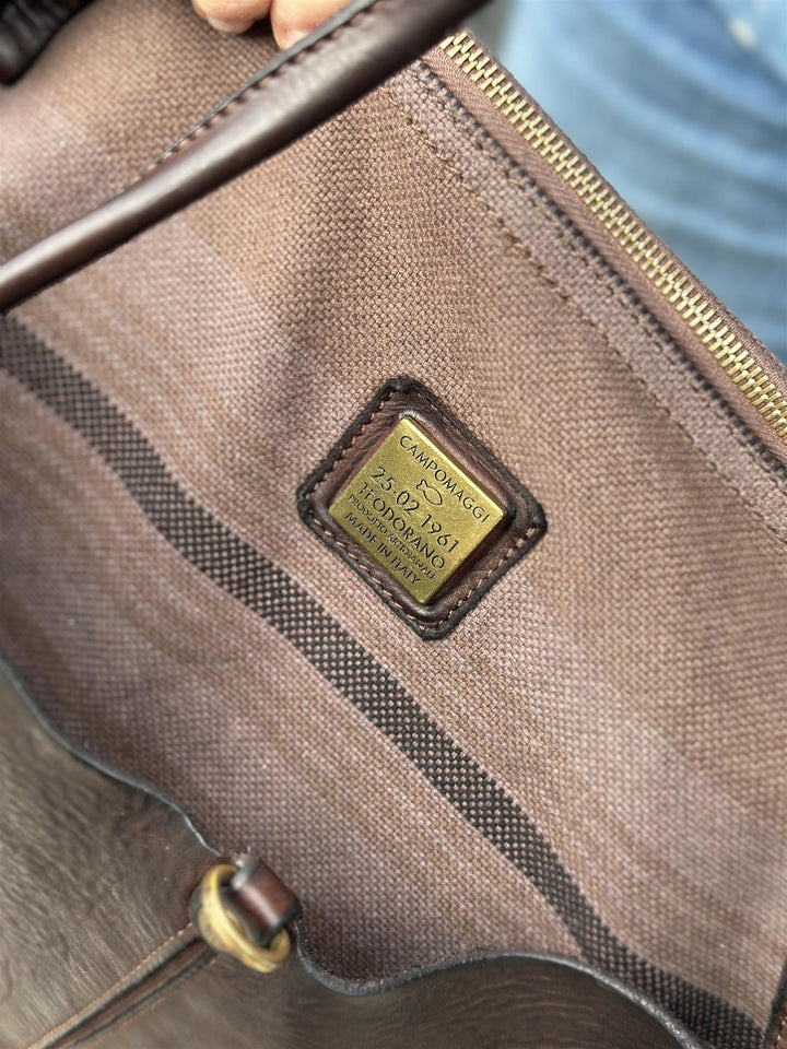 Shopping grande vacchetta bag brown