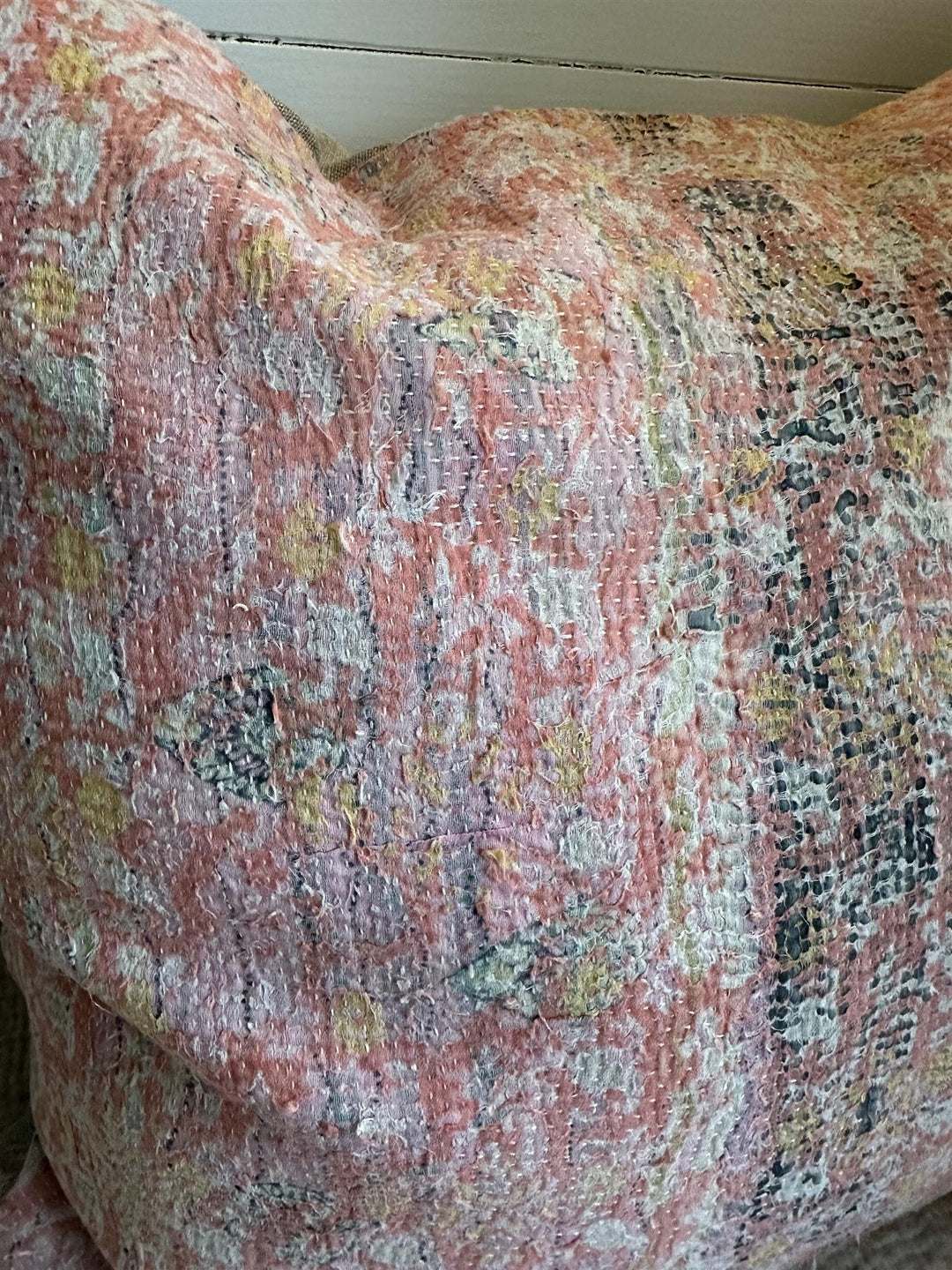 Putetrekk vintage kantha 50x50 cm Nr 115