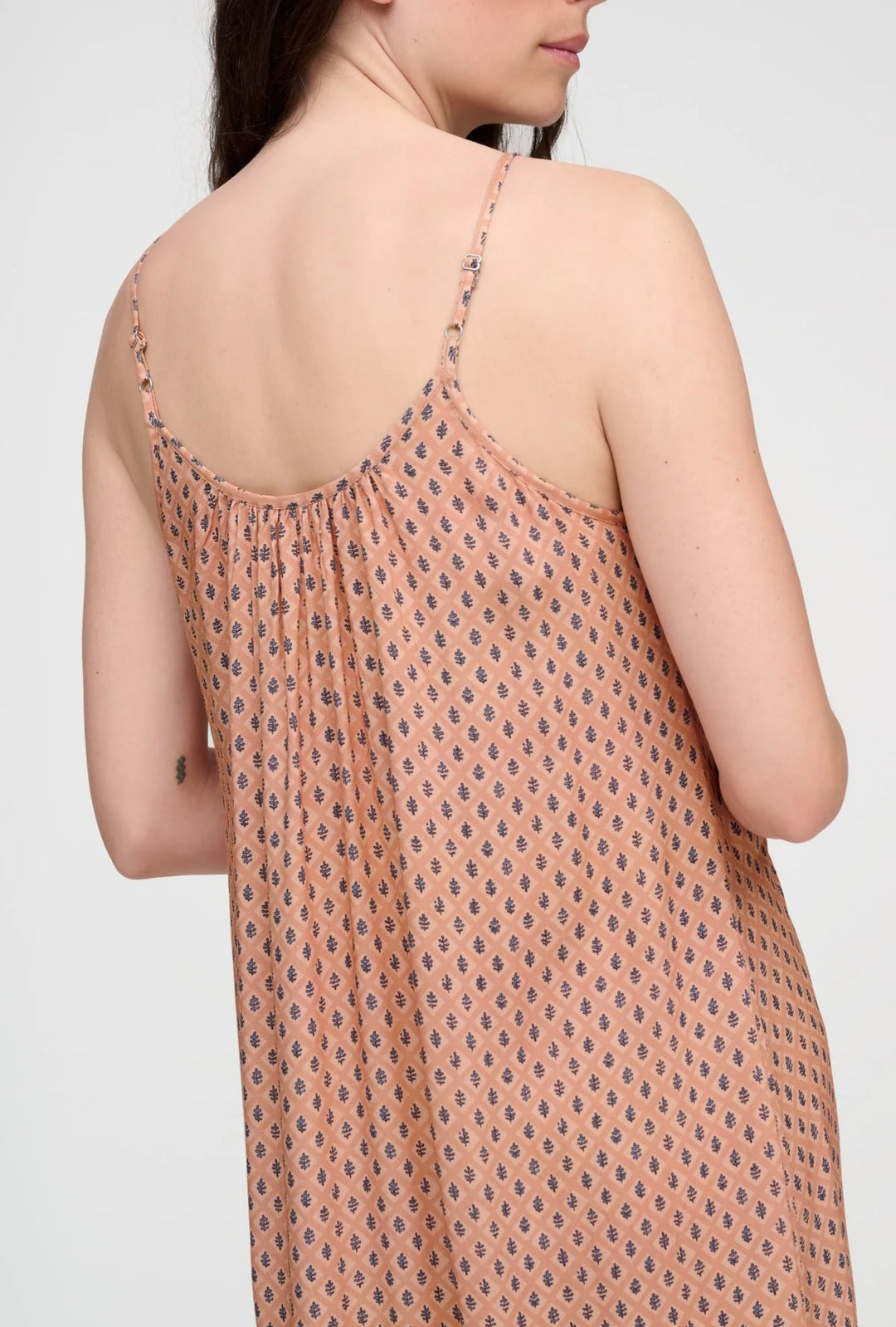 Cave kjole flower peach/ blue