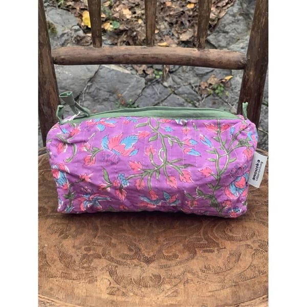 Sminkepung blokktrykket purple