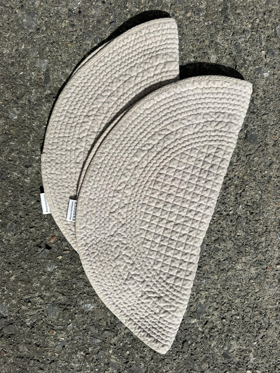 Spisebrikke velur rund Ø: 40 cm grey beige