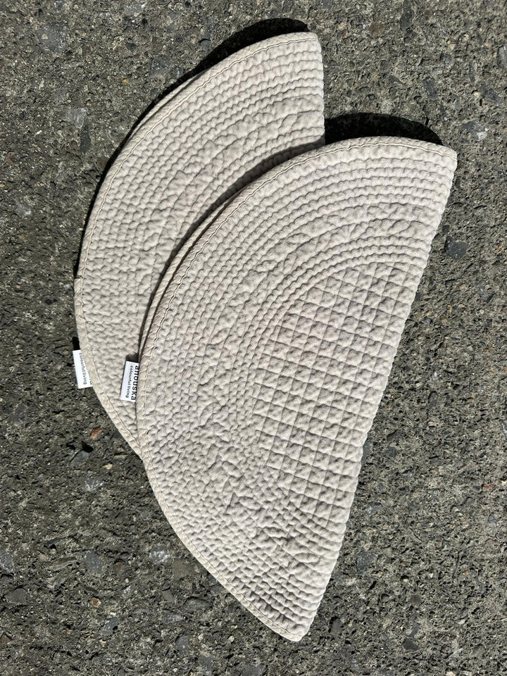 Spisebrikke velur rund Ø: 40 cm grey beige
